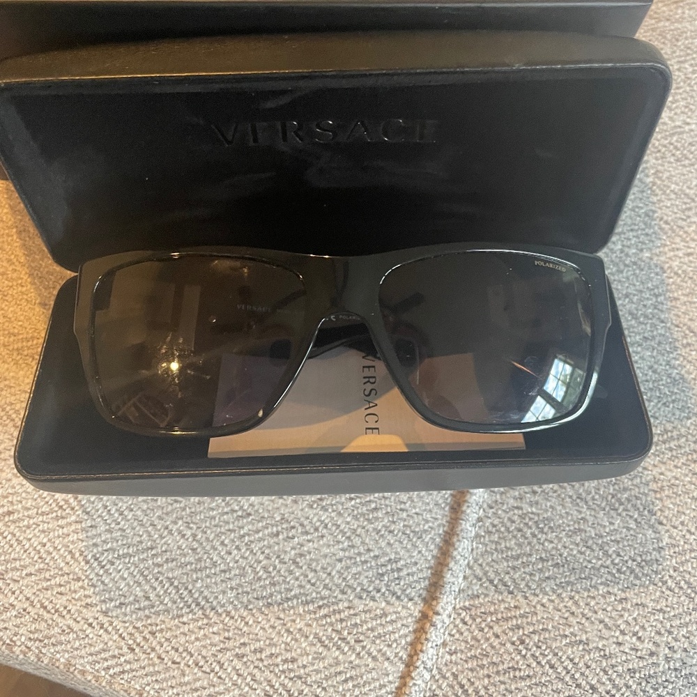 Versace Black Sunglasses with Gold Detail
